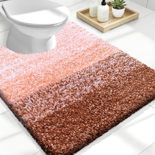 OLANLY Luxury Toilet Rugs U-Shaped 24x20, Soft Absorbent Microfiber Mat by OLANLY
