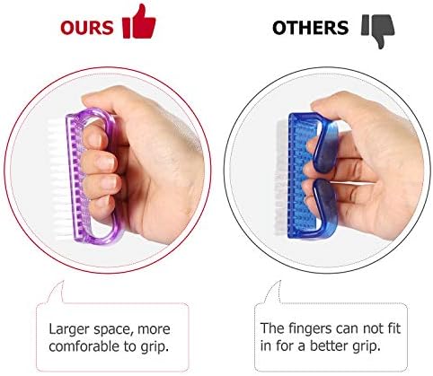 Larbois Handle Grip Nail Brush, Nail Brushes Hand Fingernail Brush Cleaner Scrubbing Kit Pedicure for Toes and Nails Men Women (4 Pack) - Image 5