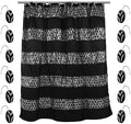 Zahari Home 13pc Sinatra Bathroom Shower Curtain Set Classic Shower Curtain & 12 Shower Curtain Hooks Luxury Fabric Shower Curtain Unique Design Bling Black Shower Curtain Set by ZahariHome
