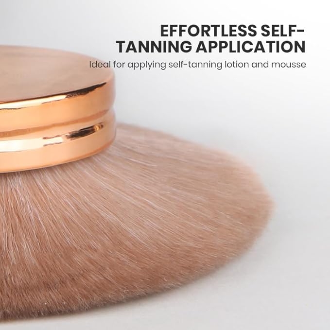 Body Makeup Brush Extra Large Oval Self Tanning Brush Multipurpose 74mm Wide-Headed Self Tanner Kabuki Sunscreen Brush for Legs Body Sunless Tan Streak Free Applicator (Rose Gold)