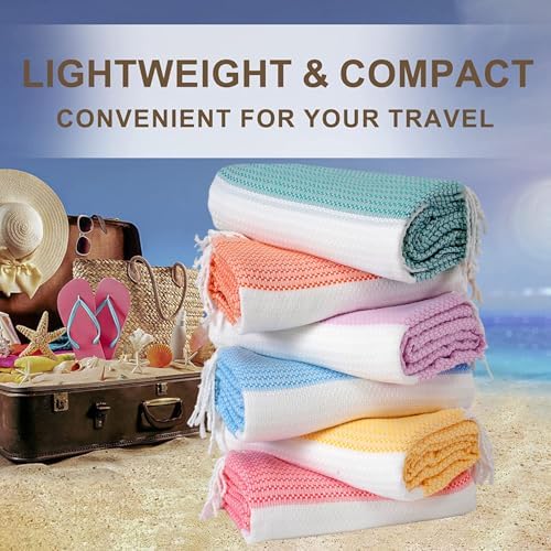 Genovega 4 Packs Turkish Beach Towel Pool Swim Towels Set Bulk Soft Extra Large Sand Free Quick Dry Thin Lightweight Travel Vacation Essentials Cruise Accessories Must Haves Sandless Oversized Dot - Image 6