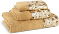 Zahari Home Sinatra Modern Bathroom Towel Set - 3 Piece Luxury Contemporary Decor Bling Champagne Gold Bath Towel Set Soft, Plush and Highly Absorbent by ZahariHome