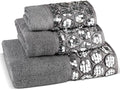 Zahari Home Sinatra Modern Bathroom Towel Set 3 Piece Towel Bath Towel, Hand Towel and Wash Towel Luxury Contemporary Decor Bling Silver Bath Towel Sets Soft, Plush and Highly Absorbent by ZahariHome