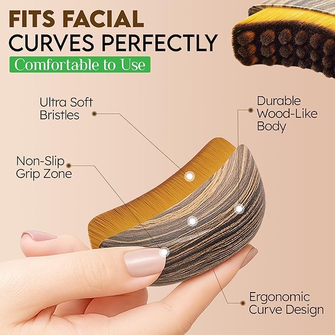 2 PCS Set Lymphatic Contour Face Brush,Stainless Steel Guasha Tool,Lymphatic Drainage Massager for Face,Ergonomically Designed to Fit The Skin Precisely and Relieve Fatigue,Skincare Gift for Women