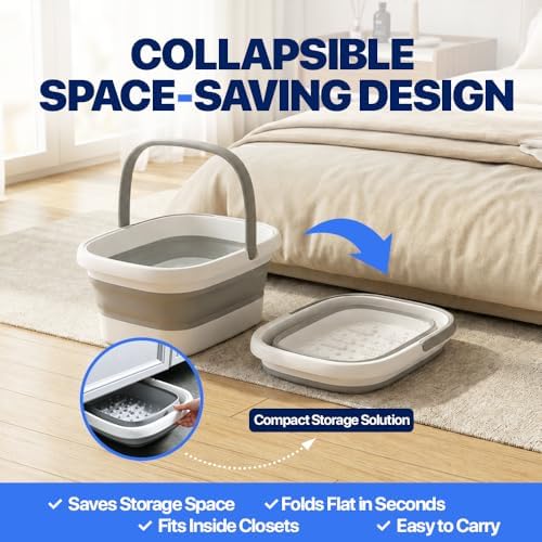 Collapsible Foot Soaking Tub Foldable Foot Bath Soak Tub Basin for Home Spa - Image 5