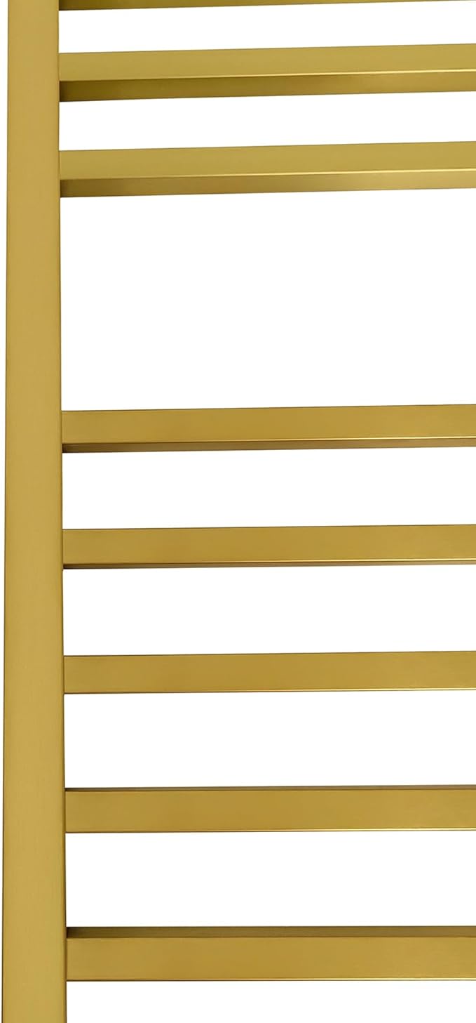 14 Bars Luxury Towel Warmers Wall Mounted Heated Towel Rack, Towel Warmer for Bathroom with Timer & Temperature Multi-Level Adjustable, Hardwired and Plug-in Compatible (Brushed Gold)