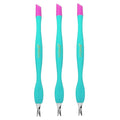 IVON 3pcs Cuticle Trimmer Pusher, Rubber Tip Soft on Nail Bed