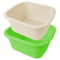 Foot Soaking Bath Basin, Large Size Feet Massager Tub, At Home Spa Pedicure Treatment, 2 Pack Green&White