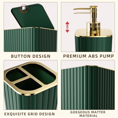XLHOMO Bathroom Accessory Set - 10PC Gorgeous Green Bathroom Set - Image 7