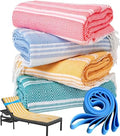 Genovega 4 Packs Oversized Turkish Beach Towel Thin Quick Dry Sand Free Pool Swim Towels Large XL Adult Clearance Blanket Travel Vacation Accessories Essentials Rhombus by genovega