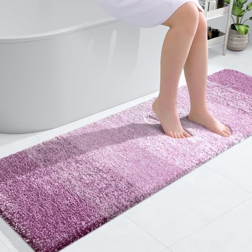 OLANLY Bathroom Runner Rug 59x17, Extra Soft Absorbent Microfiber Bath Rugs by OLANLY