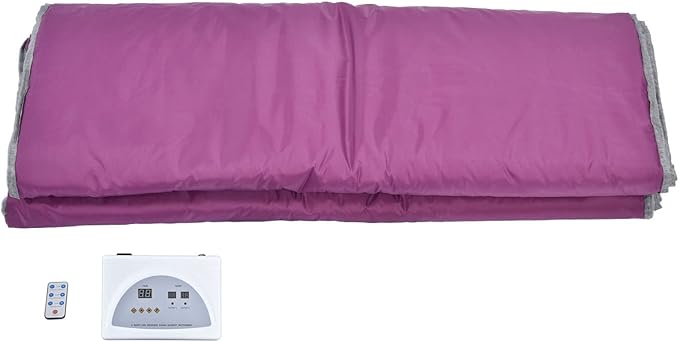 Srliya 650W Home Portable Far Infrared Sauna Blanket, Smart Zipper Reach Type with Multiple Leakage Protection, for Sweating Steaming Shaping Cold Removal (US Plug AC110V)