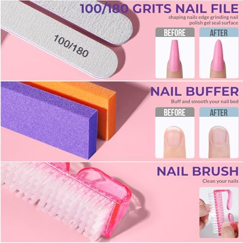 Teenitor 10Pcs Soak Off Bowl Nail Soaking Bowl Kit 2 Nail Soaking Bowl Acetone Proof Soak Off Gel Polish Remover Bowl, Manicure Bowl Cuticle Peeler Scraper Cuticle Oil Nail File Buffer Brush - Image 4