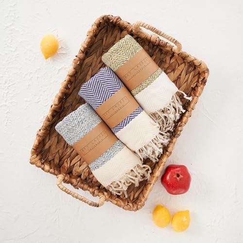 BAY LAUREL Turkish Hand Towel – Pack of 2 | Soft & Absorbent Decorative Towels for Bathroom, Hand, Face, Hair, Gym, Yoga, SPA, Kitchen & Tea | Boho Decor (Gray, Herringbone 16x40 Inches (Set of 2) - Image 7