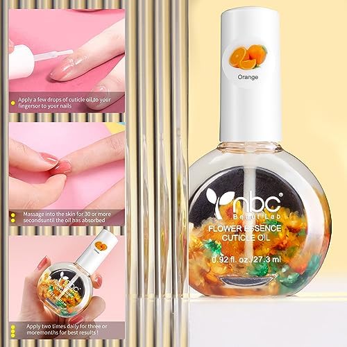 Cuticle Oil, Nail Growth Oil Natural Blend of Jojoba, Vitamin E Nail Cuticle Oil for Repairs Cuticles Overnight Moisturizes and Strengthens Nails Cuticles 2 x 0.92 oz Orange & Rose - Image 5