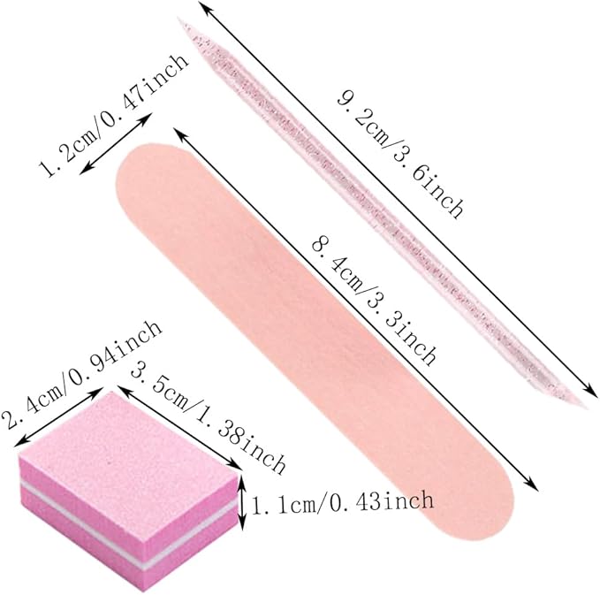 100 Set Press On Nail Tool Kit, Including 100pcs Mini Nail Buffer, 100pcs Nail File, 100pcs Nail Stick, 100pcs OPP Bag, Disposable Manicure Kit for Nail Salon Home