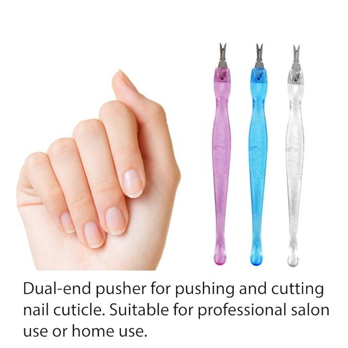 (3 Pack) Color Practical Nail Art Tools Pedicure Cuticle Trimmer Remover Pusher Dead Skin Callus Removal Fork