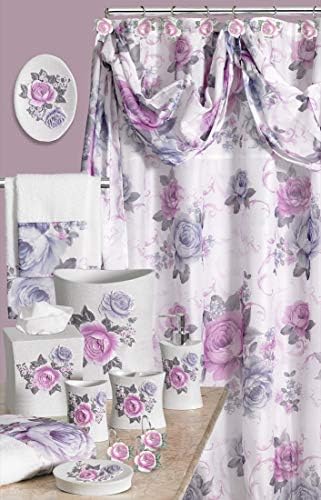 Zahari Home 4pc Michelle Bathroom Accessories Sets Lotion Pump, Tumbler, Tooth Brush Holder and Soap Dish Unique Design Floral Bathroom Set - Image 7