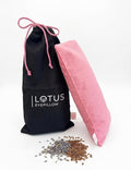 Lotus Weighted Lavender Eye Pillow – Pink Eye Mask for Sleep & Meditation – Aromatherapy Yoga Pillow with Flaxseed – Hot or Cold Compress for Headache & Eye Relief