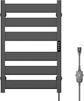 Towel Warmer Rack 6 Bars Towel Warmer Wall Mounted with Timer & Temperature Adjustments Electric Heated Towel Drying Racks for Bathroom