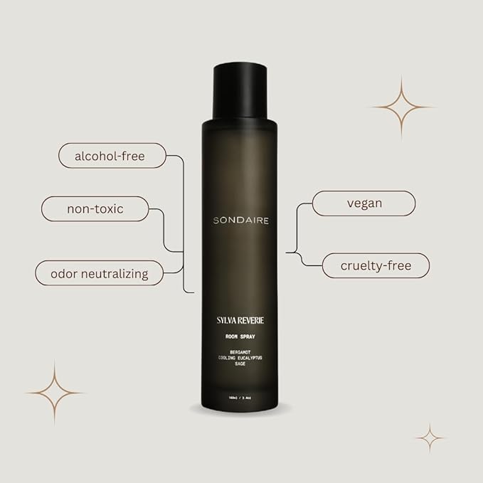 Sylva Reverie Room Spray | Luxury Natural Home & Linen Mist | Eucalyptus, Bergamot & Cedarwood | Non-Toxic, Vegan, Odor Neutralizing | For Bedroom, Living Room, Bathroom | 3.4 oz / 100 mL
