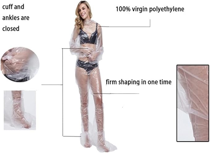 ZMDREAM Disposable Plastic Body Wraps Unisex PE Sauna Bath Suit for Far Infrared Full Body Coverage