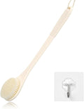 17-Inch Back Scrubber for Shower, Anti-Slip Exfoliating Body Brush for Bath, Gentle Back Brush for Shower for Men, and Women, Cleaning Skin for Smooth, Glowing Skin (Cream White)