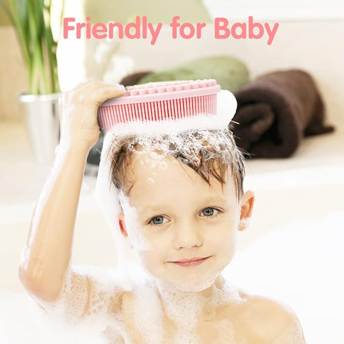 3 Pack Silicone Body Scrubber, Soft Silicone Loofah Exfoliating Body Scrubber, Silicone Body Brush Bath Shower Scrubber for Body, 2 in 1 Bath and Shampoo Wash Brush for Skin Exfoliation Men Women