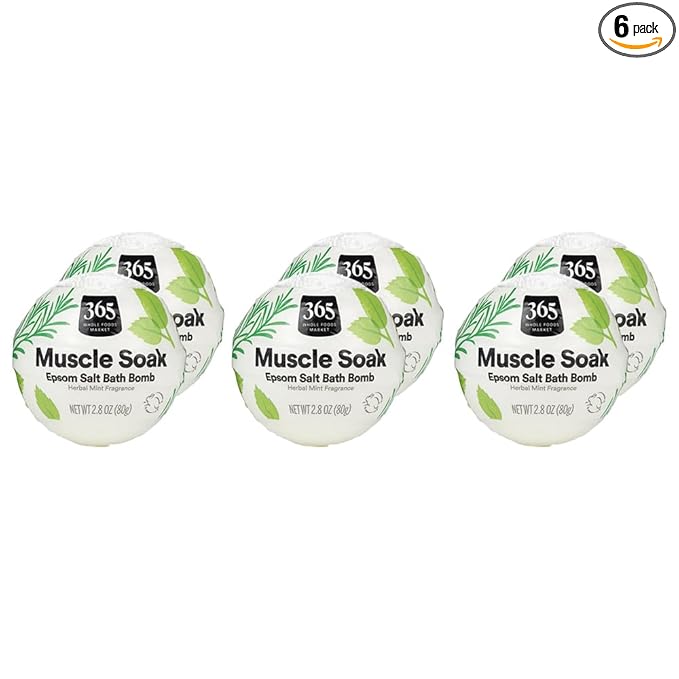 365 by Whole Foods Market, Fizzing Epsom Bomb, Muscle Soak, 2.3 oz (Pack of 6)