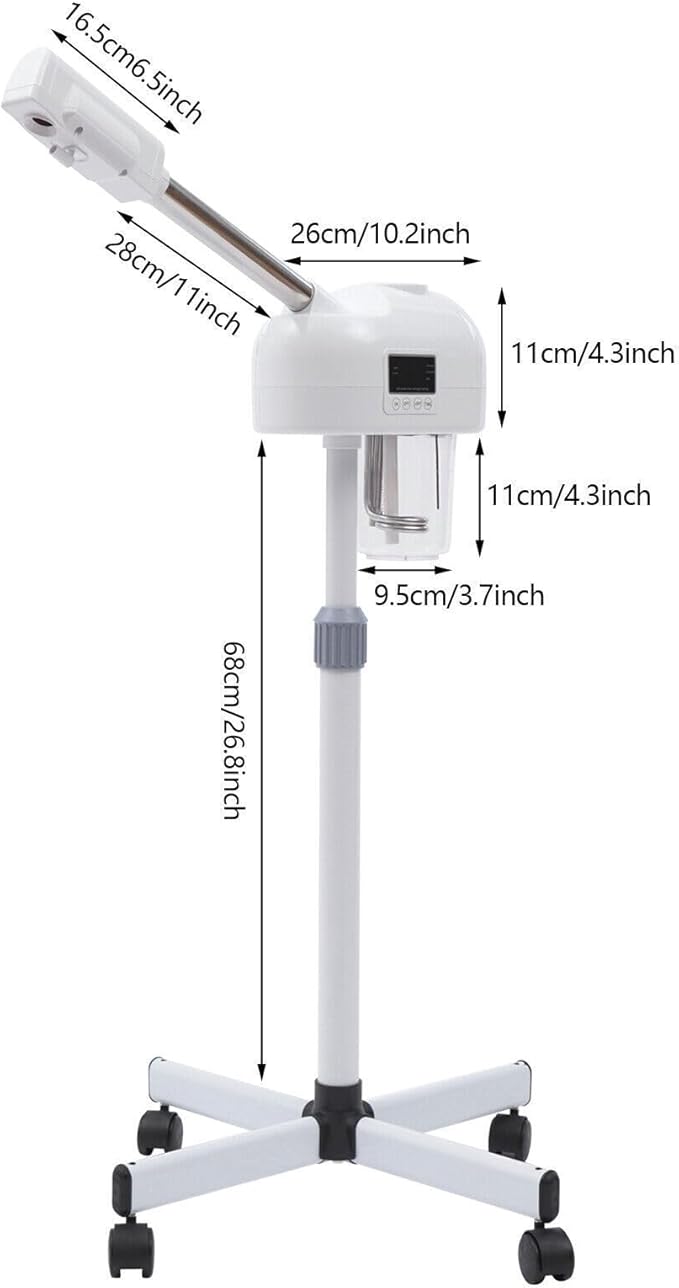 Face Steamer Facial, Ozone Facial Steamer Professional for Clean Skin for Salon Beauty and Spa Shop, Mist Face Steamer Skin Care Equipment, Steamer for Face Spa- White