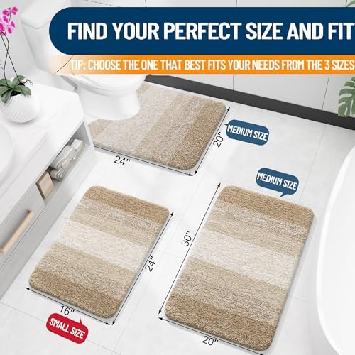 OLANLY Small Bathroom Rugs 24x16, Extra Soft Absorbent Microfiber Bath Rugs - Image 2
