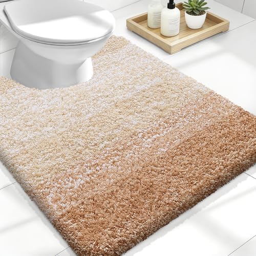OLANLY Luxury Toilet Rugs U-Shaped 24x20, Soft Absorbent Microfiber Mat by OLANLY