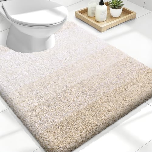 OLANLY Luxury Toilet Rugs U-Shaped 24x20, Soft Absorbent Microfiber Mat by OLANLY