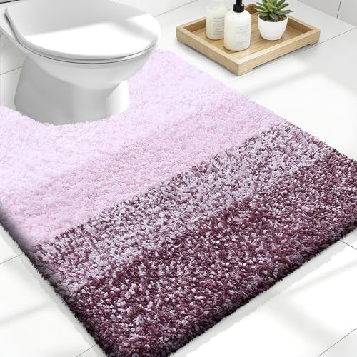 OLANLY Luxury Toilet Rugs U-Shaped 24x20, Soft Absorbent Microfiber Mat by OLANLY