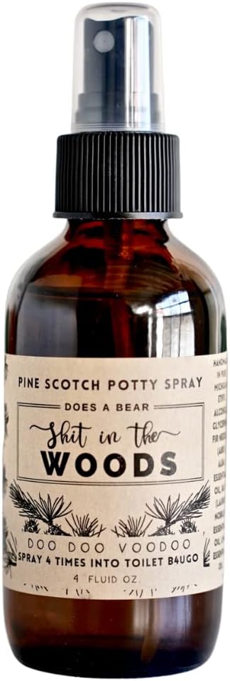 Stocking Stuffer Funny Toilet Spray - 4 Fl Oz Woodsy Scent – Funny Gag Gift Ideas For Adult Men And Women - Naturally Traps Odors with Essential Oils