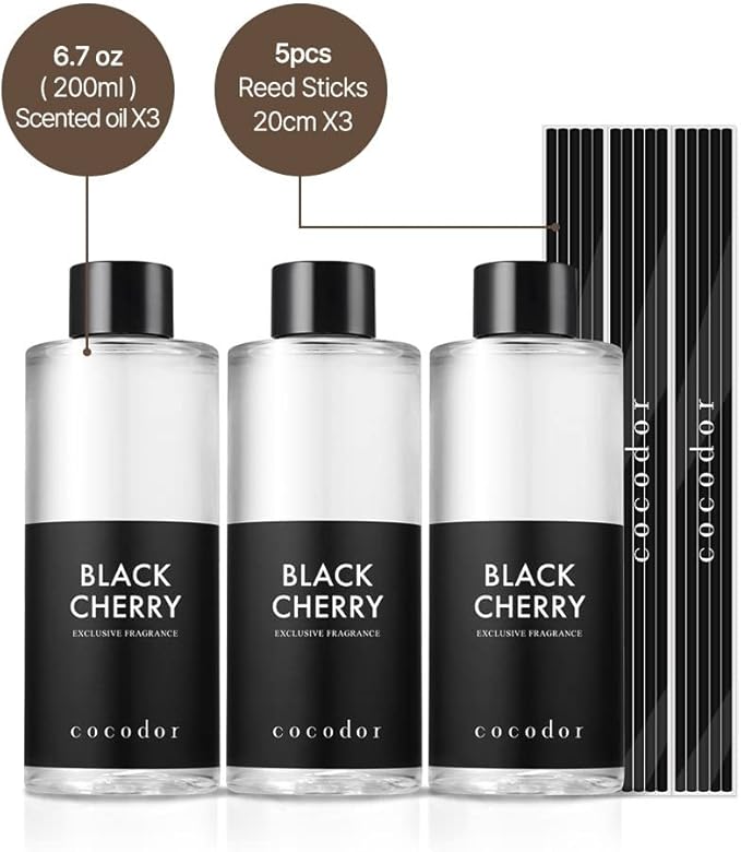 COCODOR Reed Diffuser Oil Refill/White Jasmine /6.7oz / 3 Pack/Aromatherapy, Home Fragrance, Scented Oils, Oils for Reed Diffuser, Bathroom Home Decor