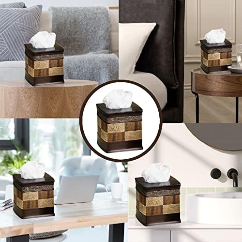 Zahari Home 2pc Zambia Animal Print Bath Accessories Set Waste Basket & Tissue Box Modern Classic Contemporary Decorative Beautiful Designs Bathroom Decor Set for Home Luxury Bath Set - Image 7