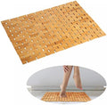 Rayon derived from Bamboo Bath Mat Bathroom Rugs Floor Wood Shower Bathtub Waterproof Non Slip Accessories 16x24 Inch Easy to Clean, Natural, 1 pc by Fovlaurs