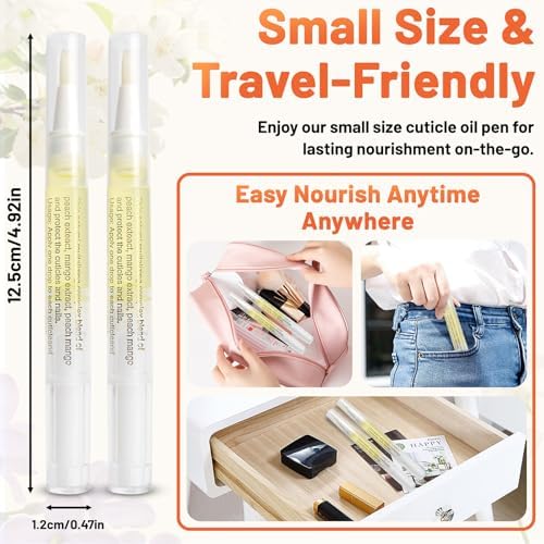 Meschett 2PCS Cuticle Oil Pens for Nail Care,Cuticle Revitalizer Oil Pen with Soft Brush,Cuticle Oil to Prevent Nail Cracking and Dry (Pineapple & Lemon Flavor) - Image 6