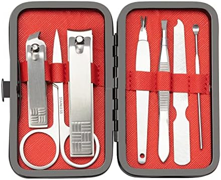 Manicure Set Nail Clippers Pedicure Kit,7 In 1 Pieces Stainless Steel Manicure Kit,Easter Basket Stuffers,Personal Care Manicure Pedicure Set,Nail Care Tools Luxurious Travel Case Sliver by NZKNP