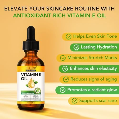 ELBBUB Premium Vitamin E Oil - Ultra Concentrated - Moisturizes, Improves Appearance of Scars & Stretch Marks, Skin Hydration - for Face, Body, Hair, and Nails - Image 3