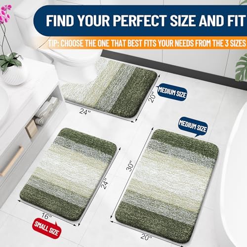 OLANLY Luxury Toilet Rugs U-Shaped 24x20, Soft Absorbent Microfiber Mat - Image 2