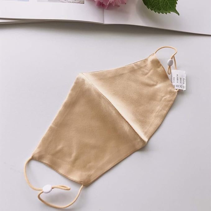 ROSEWARD 100% Mulberry Silk Face Mask for Women Men Reusable Adjustable with Filter Pocket