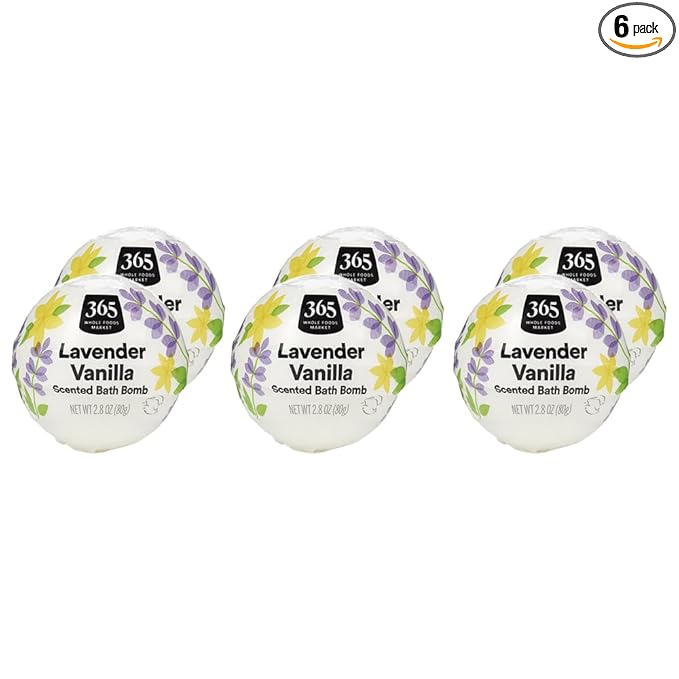 365 by Whole Foods Market, Fizzing Bath Bomb, Lavender Vanilla, 2.8 oz (Pack of 6)