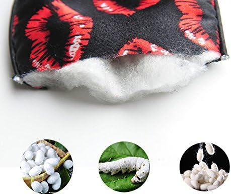 100% Natural Silk Sleep Eye Mask Kids, Cute Night Sleeping Mask with Adjustable Elastic Strap for Newborn (Baby Cute Pink)