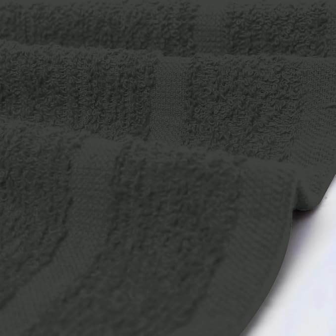 Avalon Towels Cotton Washcloths 24-Pack – 12 x 12 Inch Grey Super Soft & Absorbent Ring-Spun Cotton Wash Cloths for Face, Bath, Spa, Gym, Hotel & Cleaning