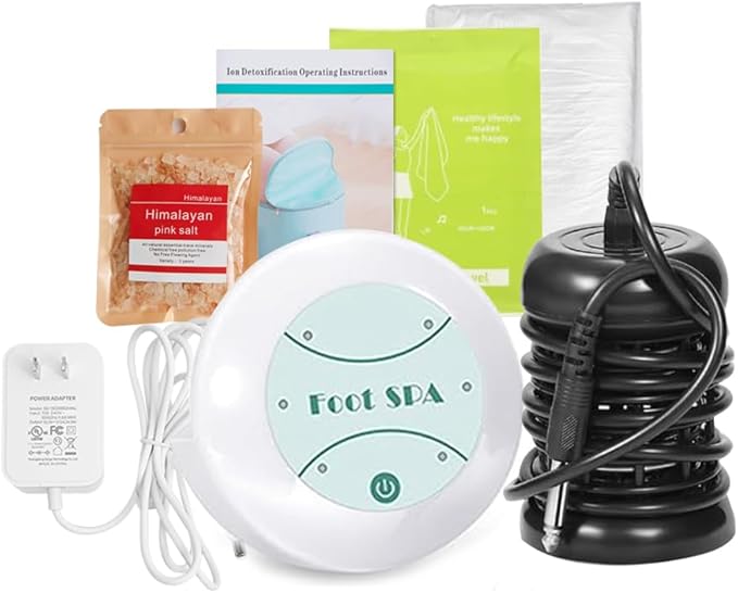Portable Ionic Detox Foot Spa Machine, Ion Cleanse Foot Care Kit with Array, Disposable Accessories & Power Adapter for Home Salon Use