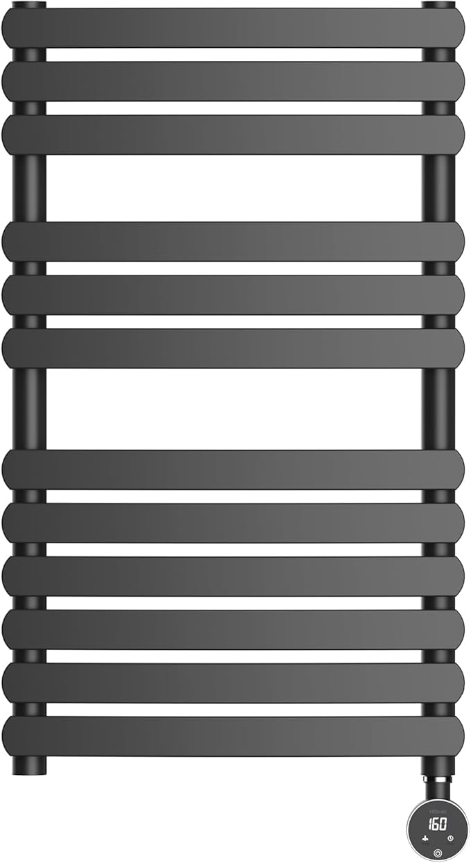 Towel Warmer, Large Size Heated Towel Rack with Built-in Timer and Temperature Control, Detachable Controller, Hardwired/Plug-in, Black