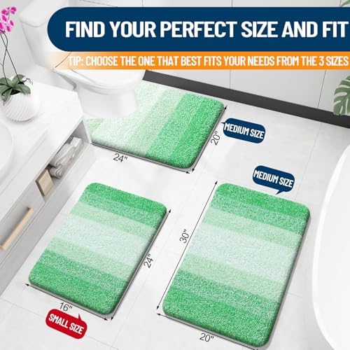 OLANLY Small Bathroom Rugs 24x16, Extra Soft Absorbent Microfiber Bath Rugs - Image 2