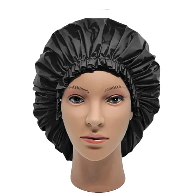 ELEBOX 2 Packs Extra Large Shower Caps Jumbo Shower Cap for Braids Big Shower cap for Women Long Hair Bath Cap Waterproof